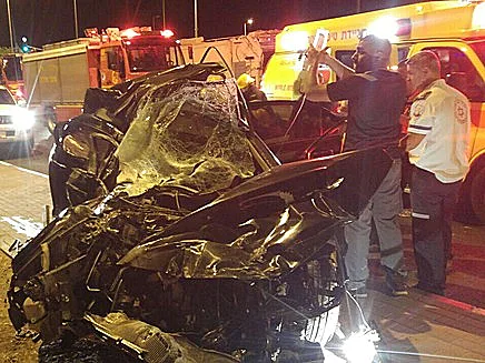 תאונה בכביש 65, ארכיון (צילום: יהודה חיים דוברות מד''א)