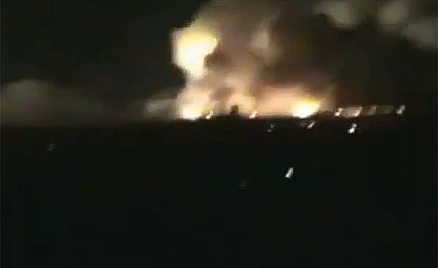 שריפה פרצה במקום הנפילה (ארכיון) (יוטיוב)