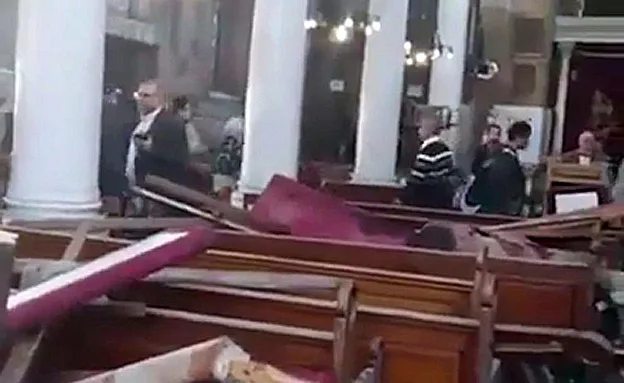 נזק רב נגרם למבנה הכנסייה