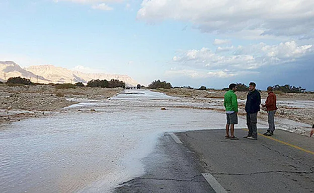 נחל צאלים עולה על גדותיו, היום