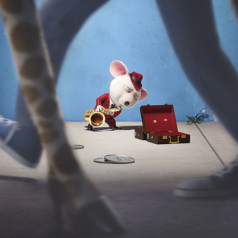 עכבר שחושב שהוא סינטרה. מייק