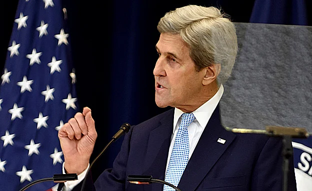 נאום ''חזון השלום של וושינגטון''. קרי (רויטרס)