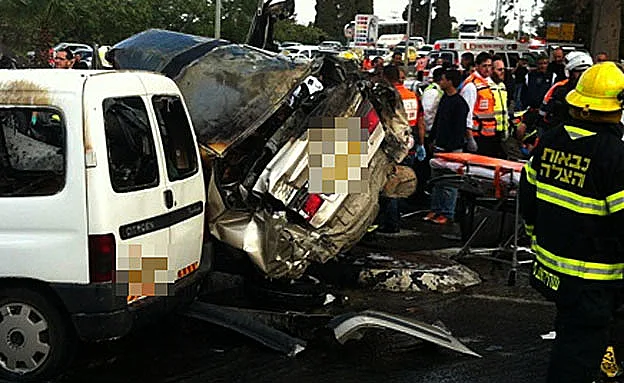 זירת התאונה בנשר