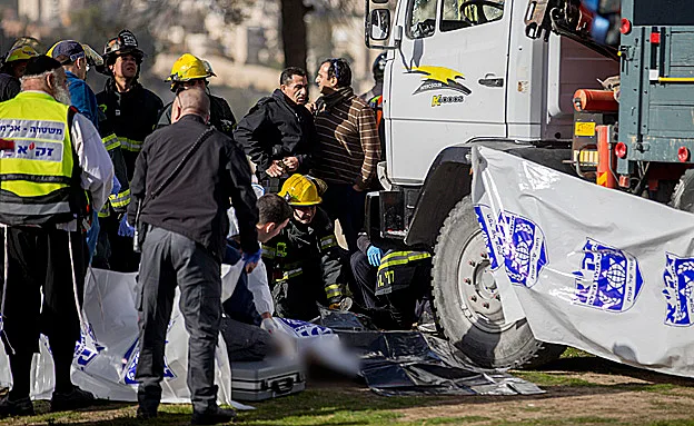 זירת פיגוע הדריסה