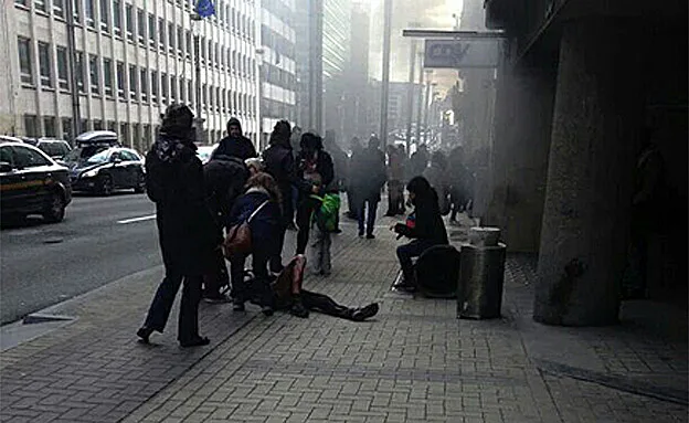 זירת הפיגוע במטרו בריסל