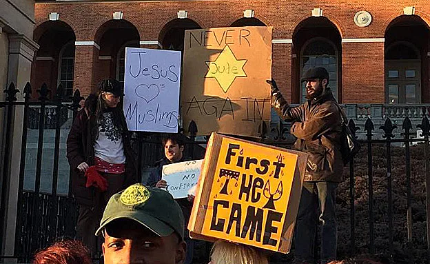 מפגינים בבוסטון (לימור גולצ'ין)