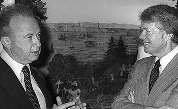 יצחק רבין וג'ימי קרטר