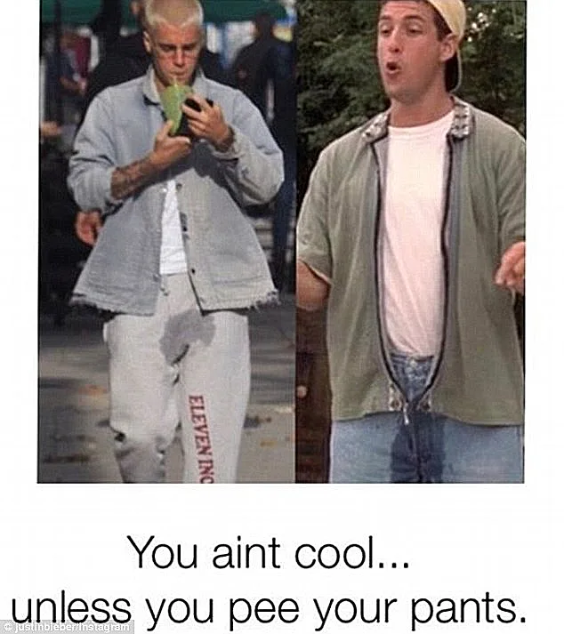 יש לו גם הומור עצמי. ביבר צוחק על עצמו