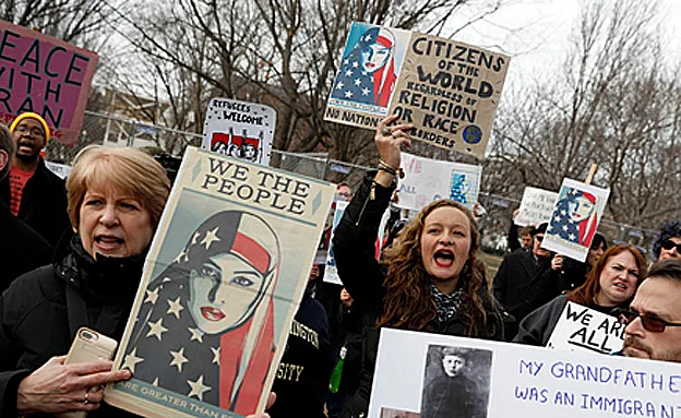 הפגנות נגד צו ההגירה של טראמפ (ארכיון)