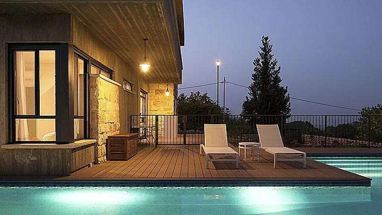 תאורת לילה רומנטית. וילה פנאי