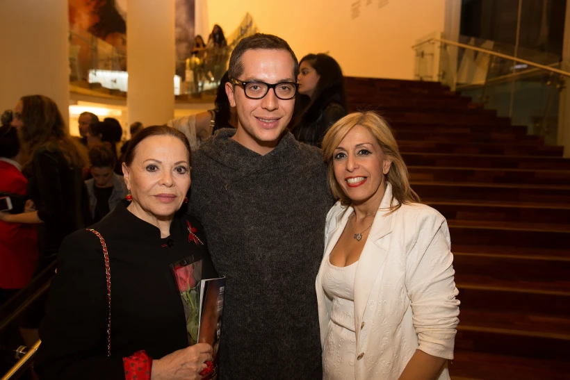 גילה אלמגור וטל קלאי עם מנכלי''ת הבימה, אודליה פרידמן