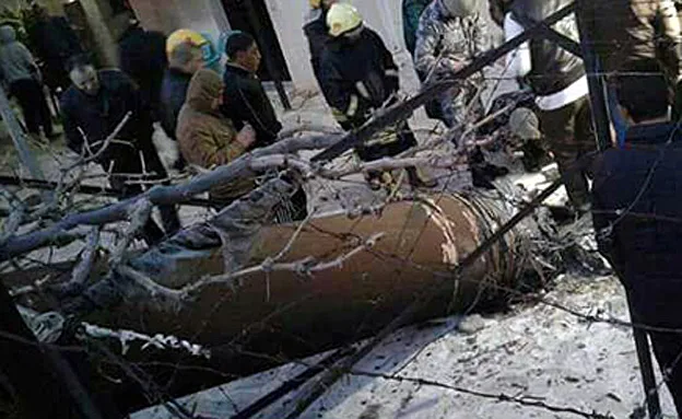 שרידי הטיל הסורי שנורה לעבר מטויס צה''ל
