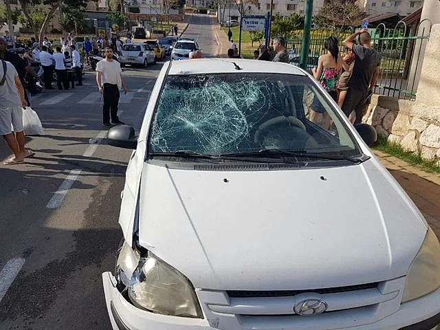 זירת התאונה בנתניה