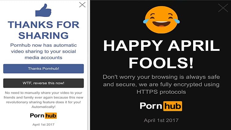 המתיחה של pornhub לאחד באפריל