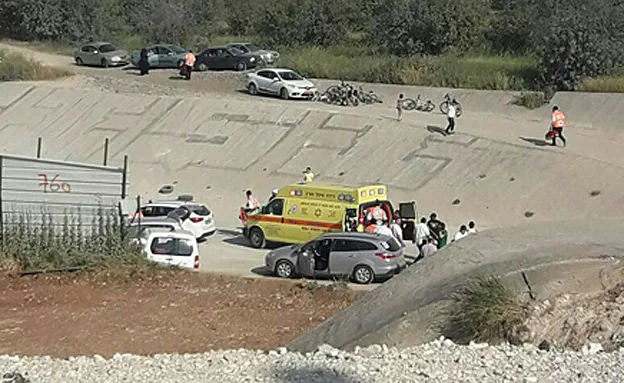 זירת התאונה סמוך לאלעד