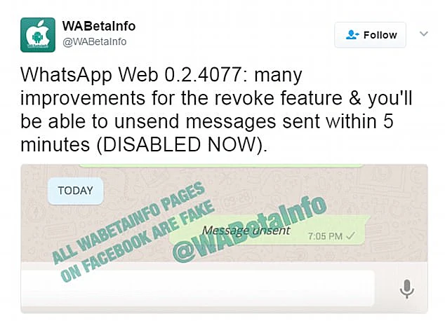 הציוץ של חשבון הטוויטר על העדכון