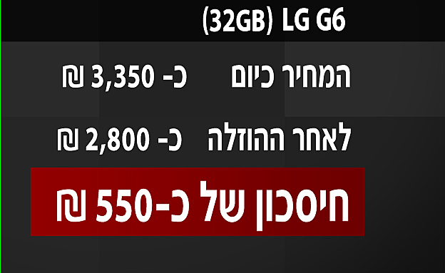 מחיר ה-LG יירד בכ-550 שקל