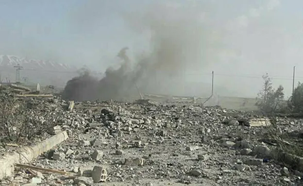 תיעוד מזירת התקיפה בסוריה, שבוע שעבר