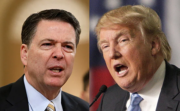 פיטר - ושולח מסר מאיים. טראמפ וקומי (רויטרס)