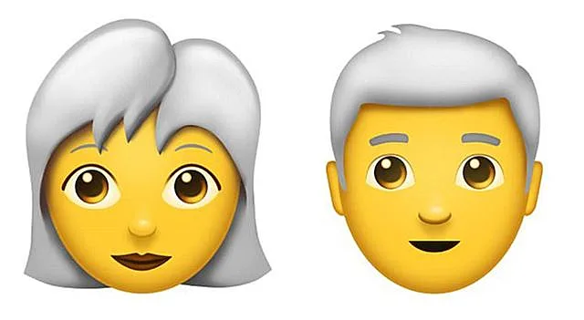 אימוג'י שיער לבןאפור