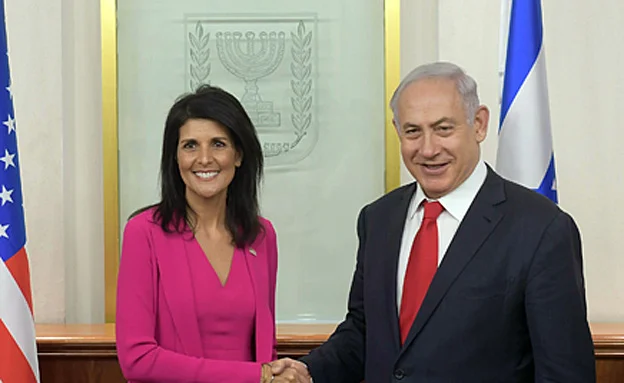 נתניהו והיילי במהלך ביקורה בירושלים