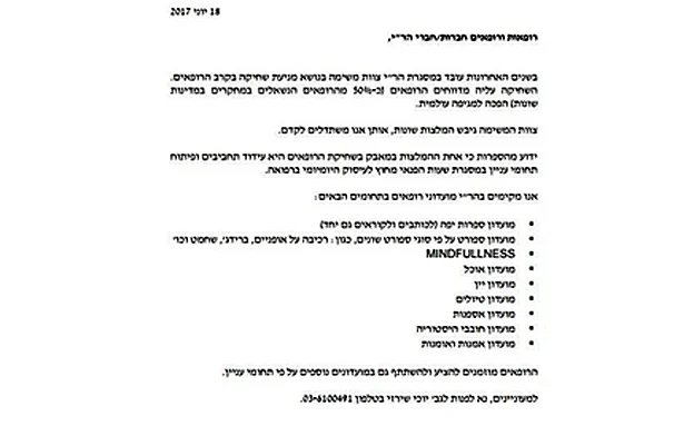 המכתב של ההסתדרות הרפואית