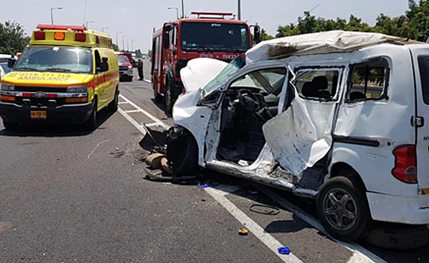 זירת התאונה בכביש 70