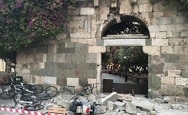 הנזק ברחבי האי קוס