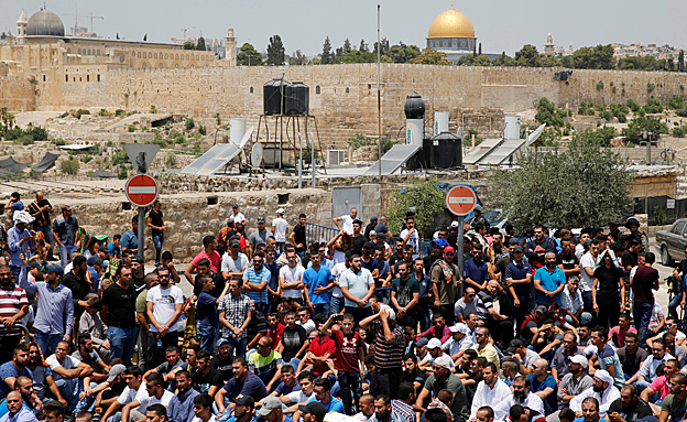 התקהלות באזור הר הבית, אתמול