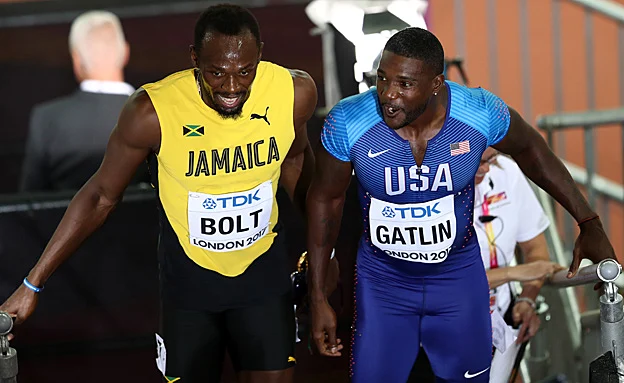 אלוף העולם היוצא והנכנס, גטלין ובולט (רויטרס)