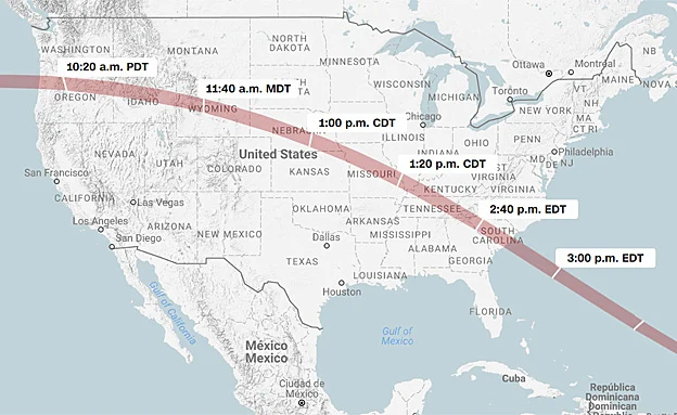 זה המסלול של ליקוי החמה (CNN)