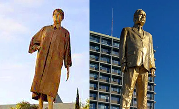 הפסל של נאור והפסל של רה''מ נתניהו (חדשות 2)