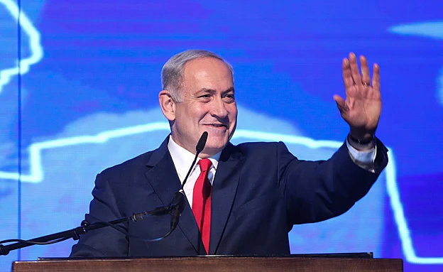 נתניהו במפגן התמיכה, השבוע (מרים אלסטר / פלאש 90)