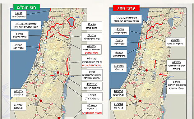מפת העומסים הצפויים בערב החג