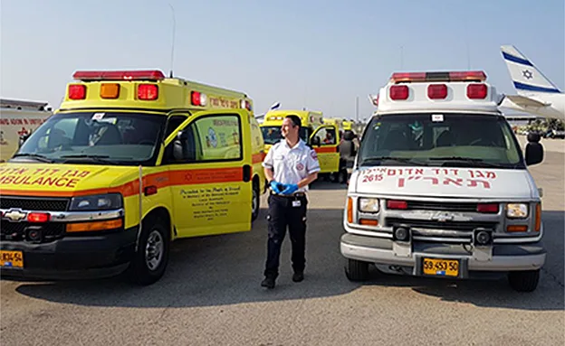 כוחות גדולים של מד''א הוזעקו לנתב''ג