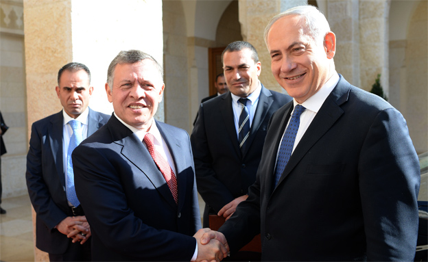 ''התנהגות פרובוקטיבית''. נתניהו ועבדאללה (קובי גדעון, לע''מ)