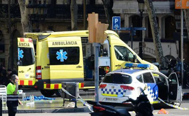 זירת הפיגוע בברצלונה, בשבוע שעבר (sky)