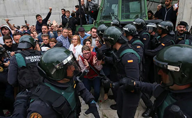ההפגנות בברצלונה. היום (רויטרס)
