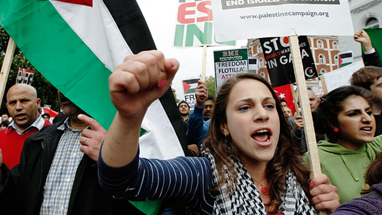 הפגנת תומכי BDS נגד ישראל (רויטרס)