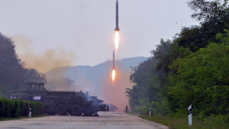 צפון קוריאה הצפונית תרגיל טילים צבאי