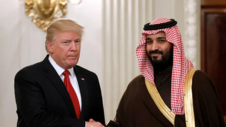הנסיך מוחמד בן סלמאן עם הנשיא טראמפ