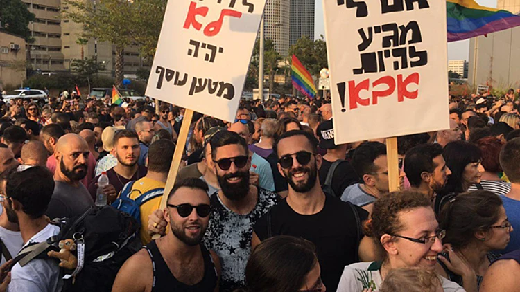 מפגינים בתל אביב, שבוע שעבר