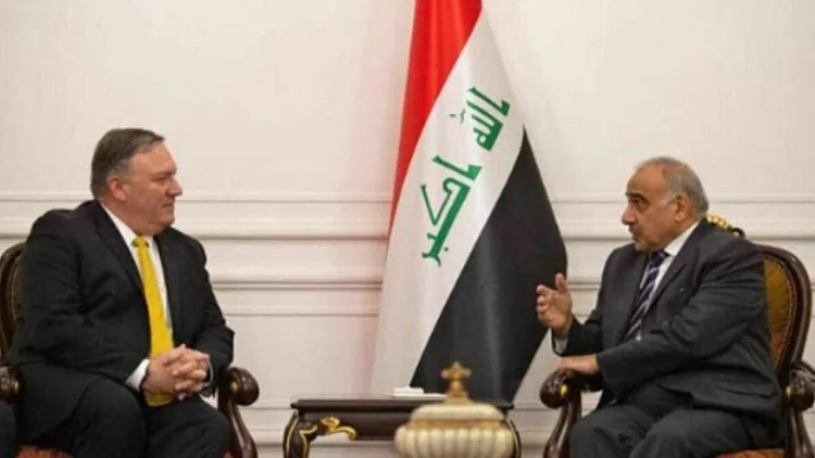 שר החוץ האמריקני מייק פומפאו, וראש ממשלת עיראק עאדל עבד אל-מהדי
