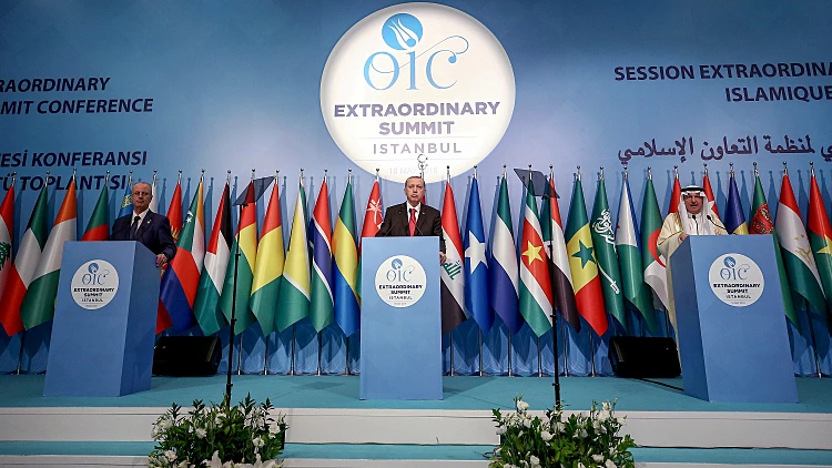 Turkish President Erdogan Holds A News Conference At The End Of An Extraordinary Meeting Of The Oic In Istanbul