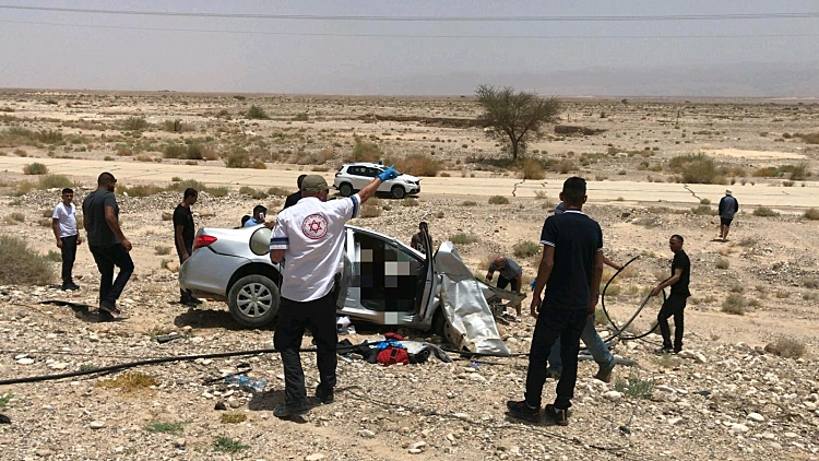 התאונה בכביש הערבה שבה נהרגו שתי ילדות