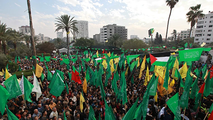 פעילי חמאס חוגגים את הניצחון ברצועת עזה