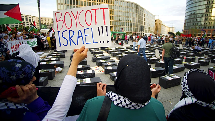 הפגנה בברלין בקריאה להחרמת ישראל