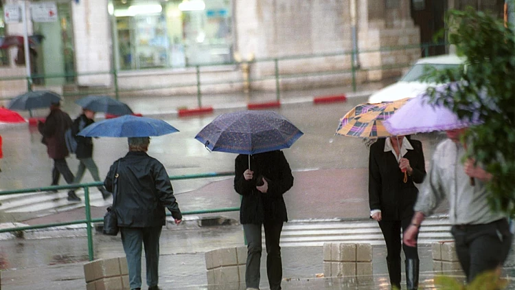 אנשים עם מטריות