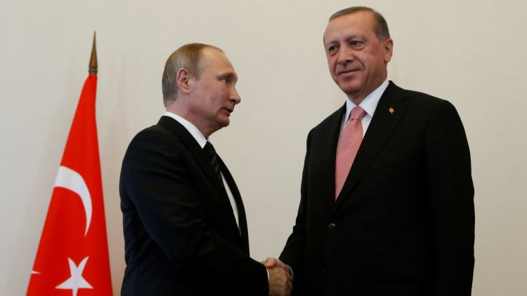 נשיא רוסיה ולדימיר פוטין ונשיא טורקיה רג'פ טאיפ ארדואן