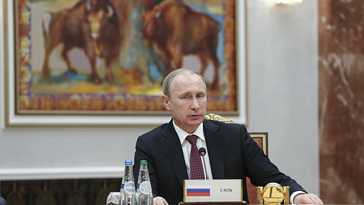 נשיא רוסיה פוטין בשיחות השלום עם אוקראינה במינסק שבבלרוס